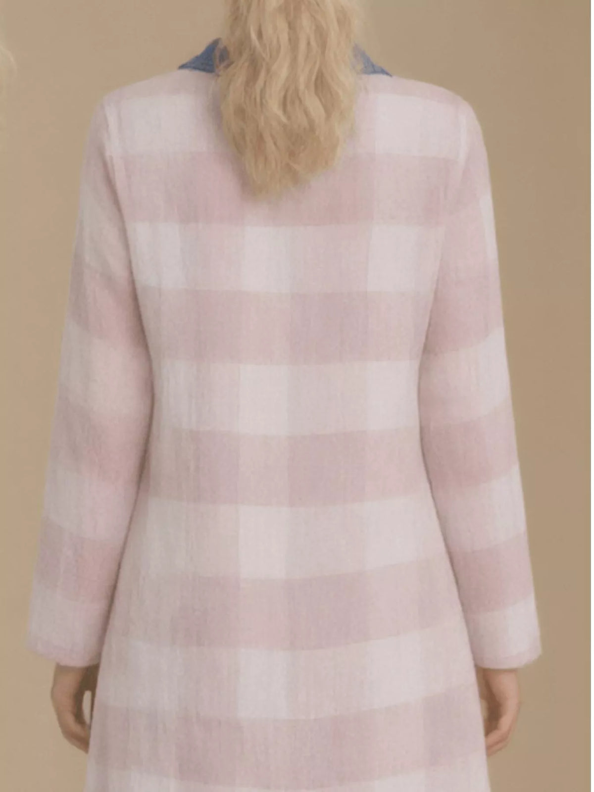 Plus Size Denim Collar Plaid Shirt Dress