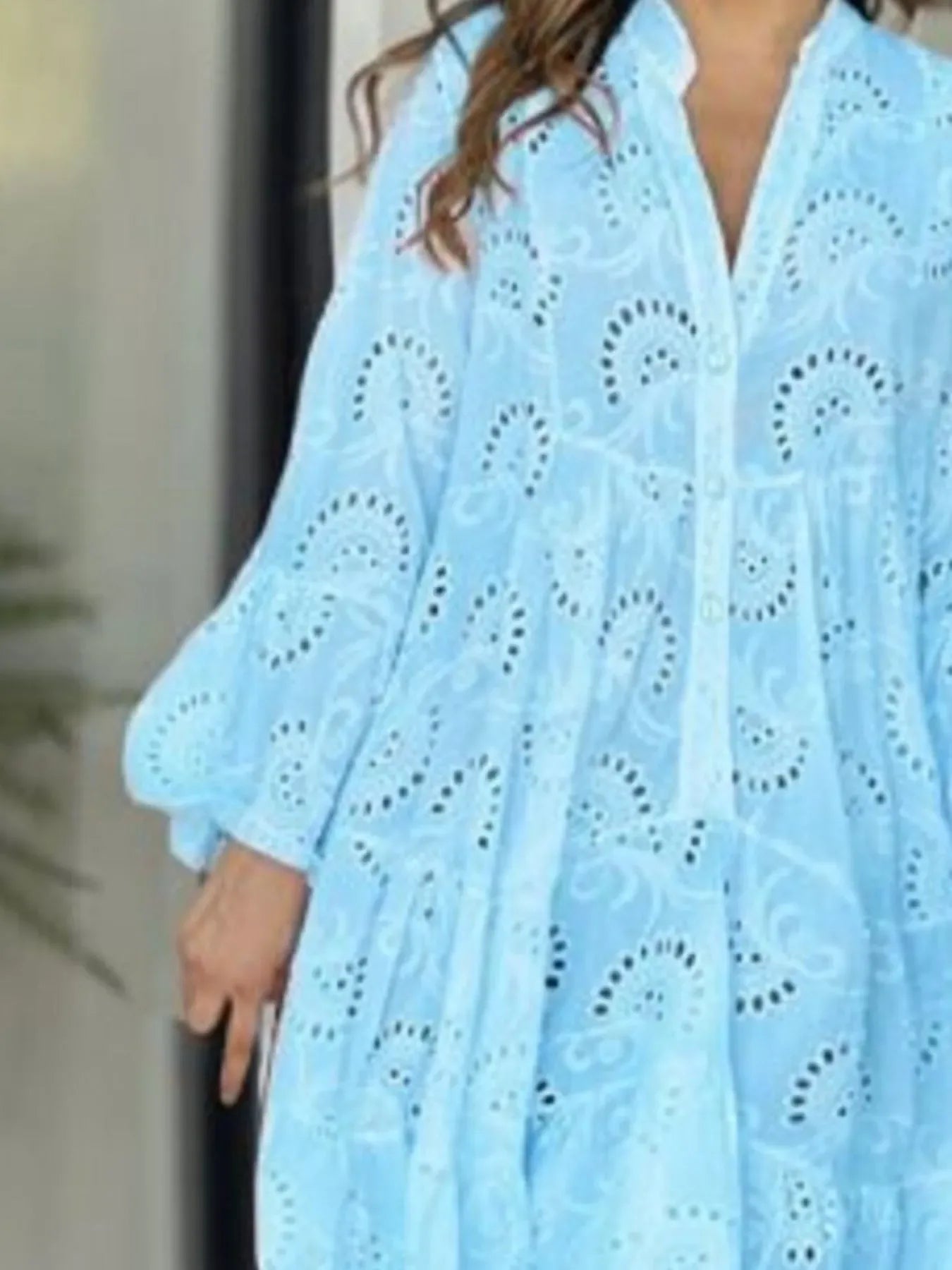 Plus Size Eyelet Tiered Dress