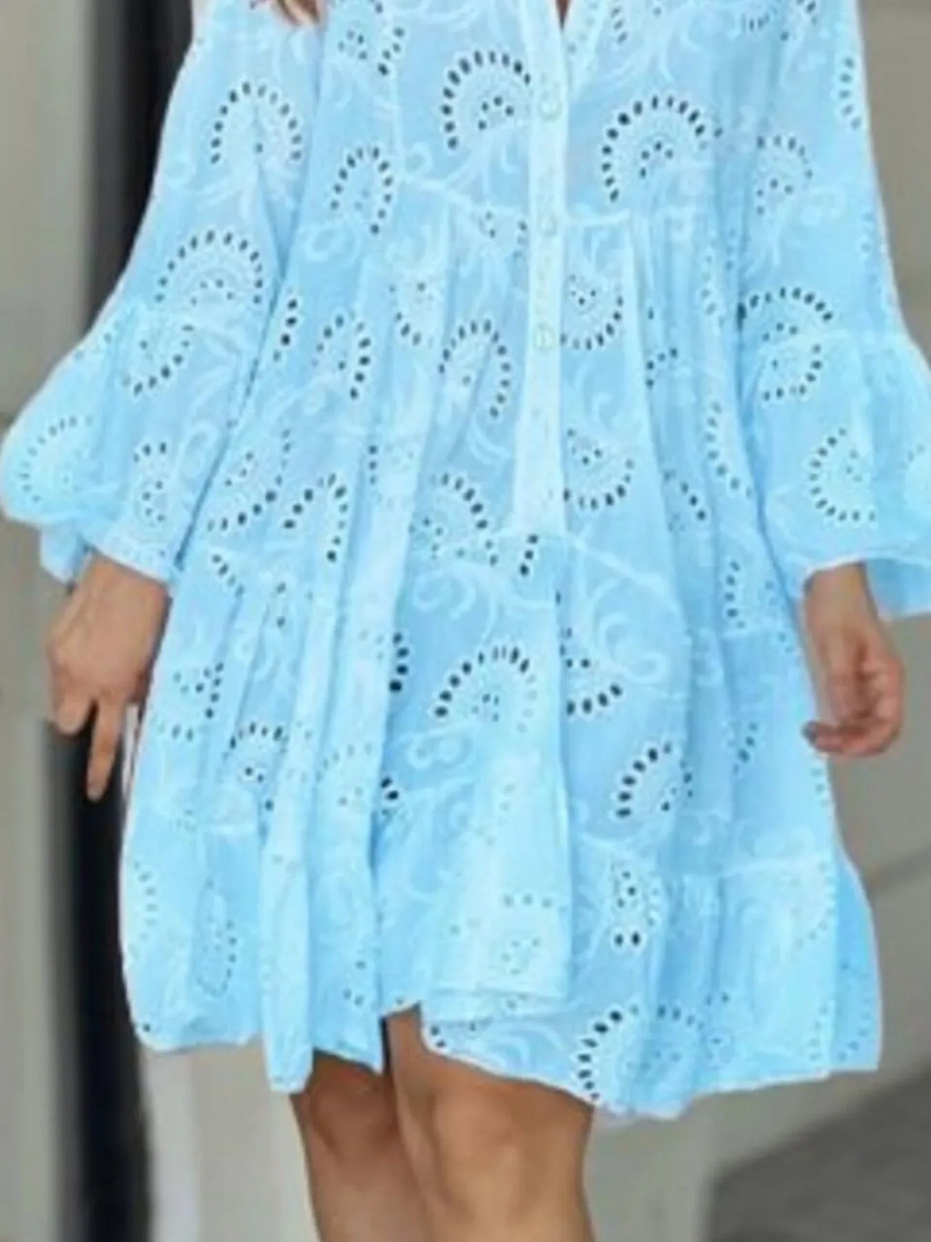 Plus Size Eyelet Tiered Dress