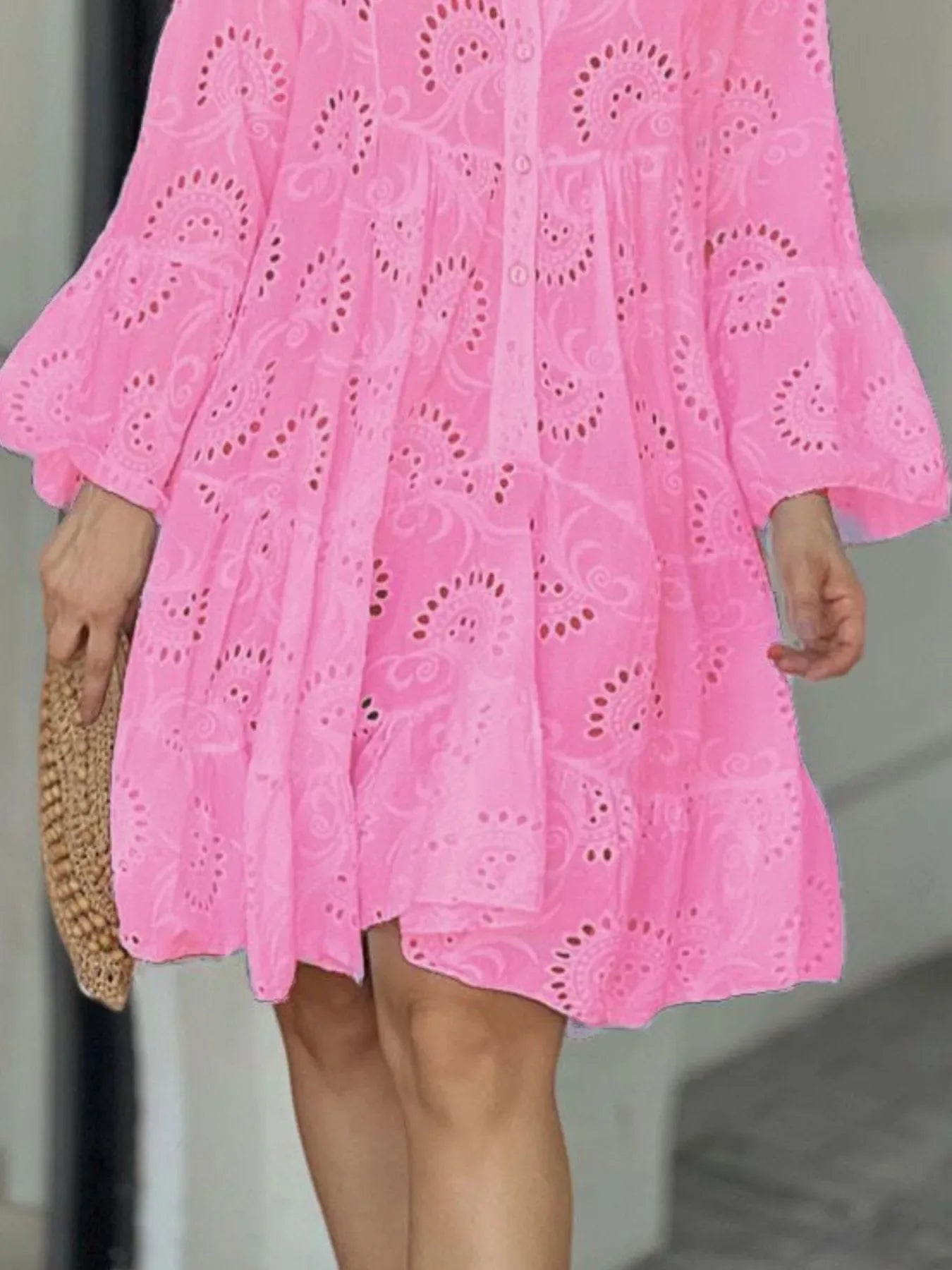 Plus Size Eyelet Tiered Dress