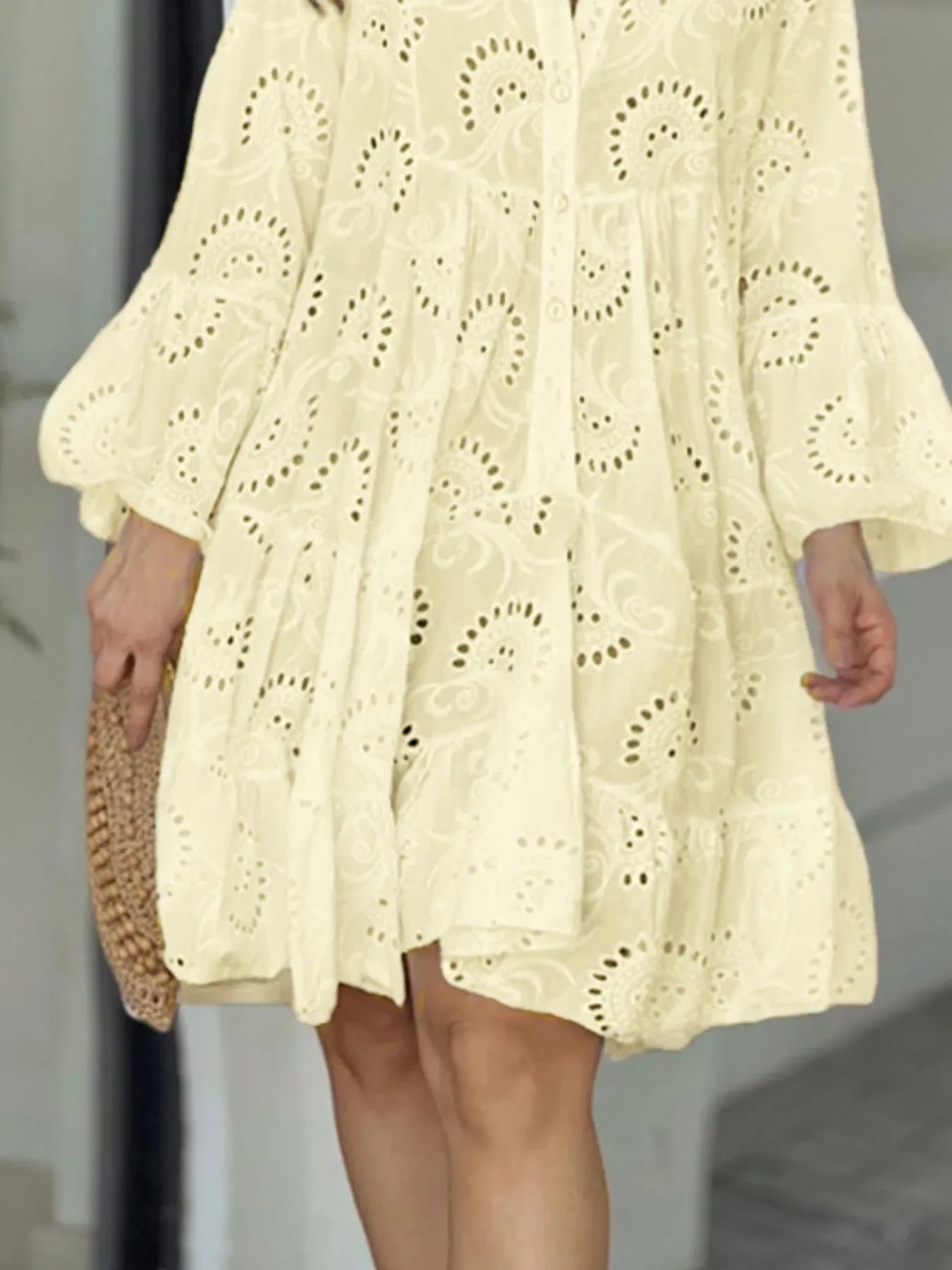 Plus Size Eyelet Tiered Dress