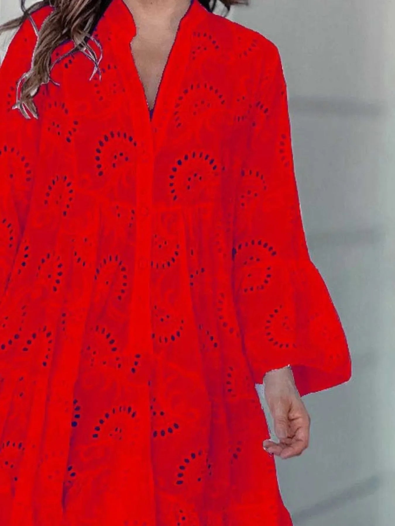 Plus Size Eyelet Tiered Dress