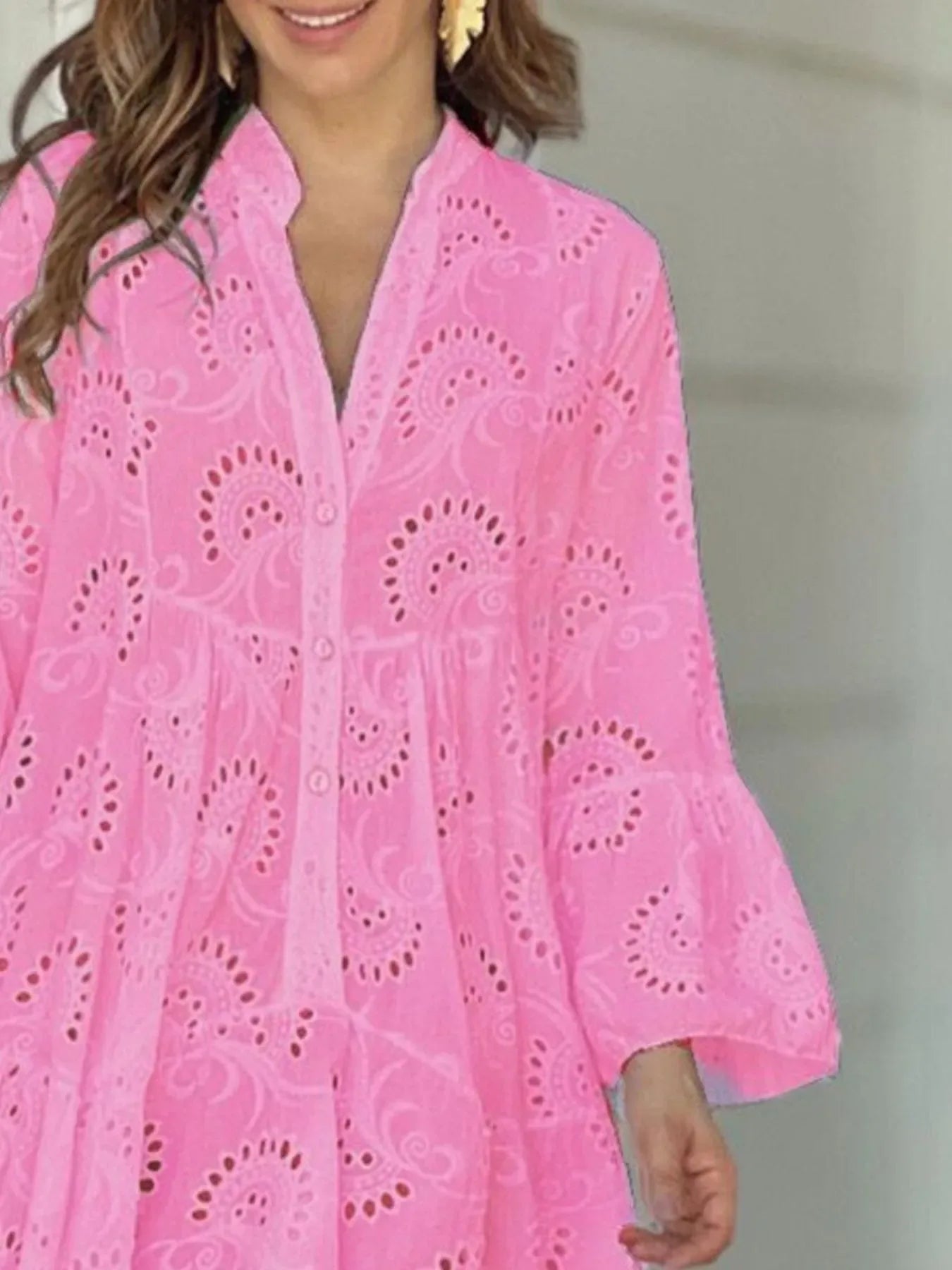 Plus Size Eyelet Tiered Dress