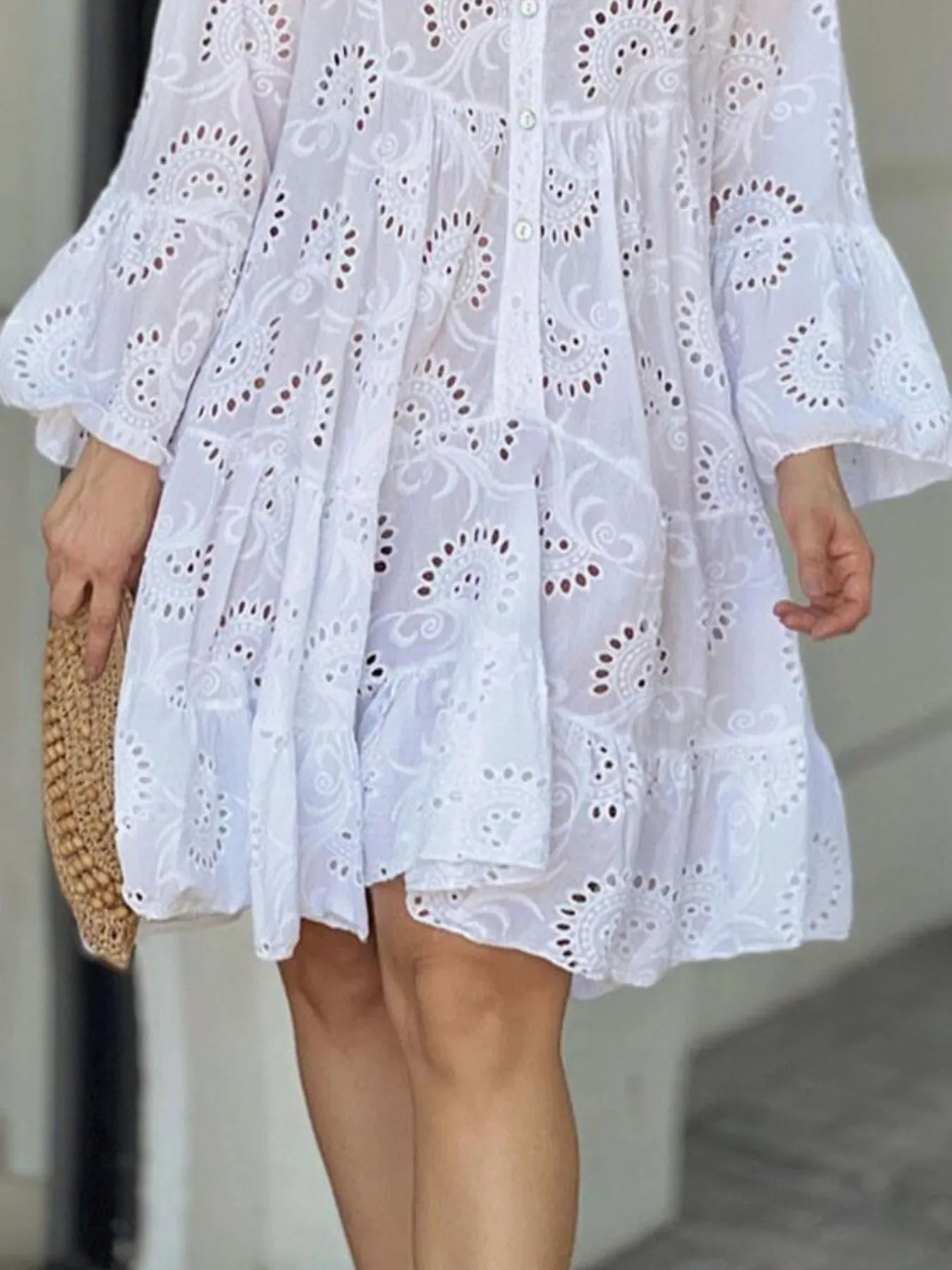 Plus Size Eyelet Tiered Dress