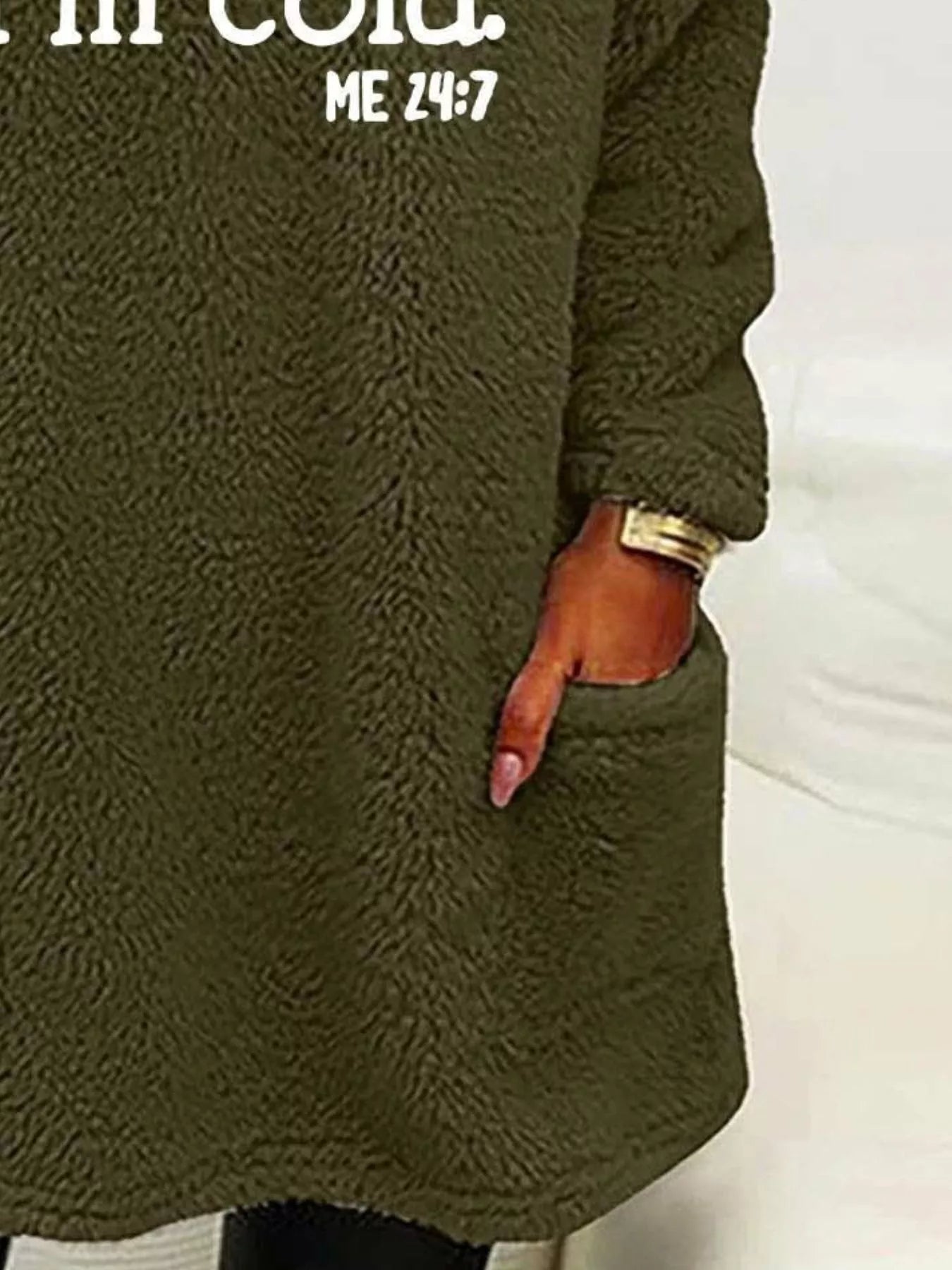 Plus Size Letter Print Long Sleeve Fleece Sweatshirt