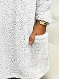 Plus Size Letter Print Long Sleeve Fleece Sweatshirt