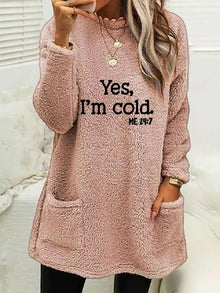 Plus Size Letter Print Long Sleeve Fleece Sweatshirt