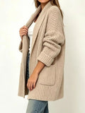 Plus Size Open-Front Pocket Cardigan