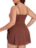Plus Size Ruched One Piece Swim Dress