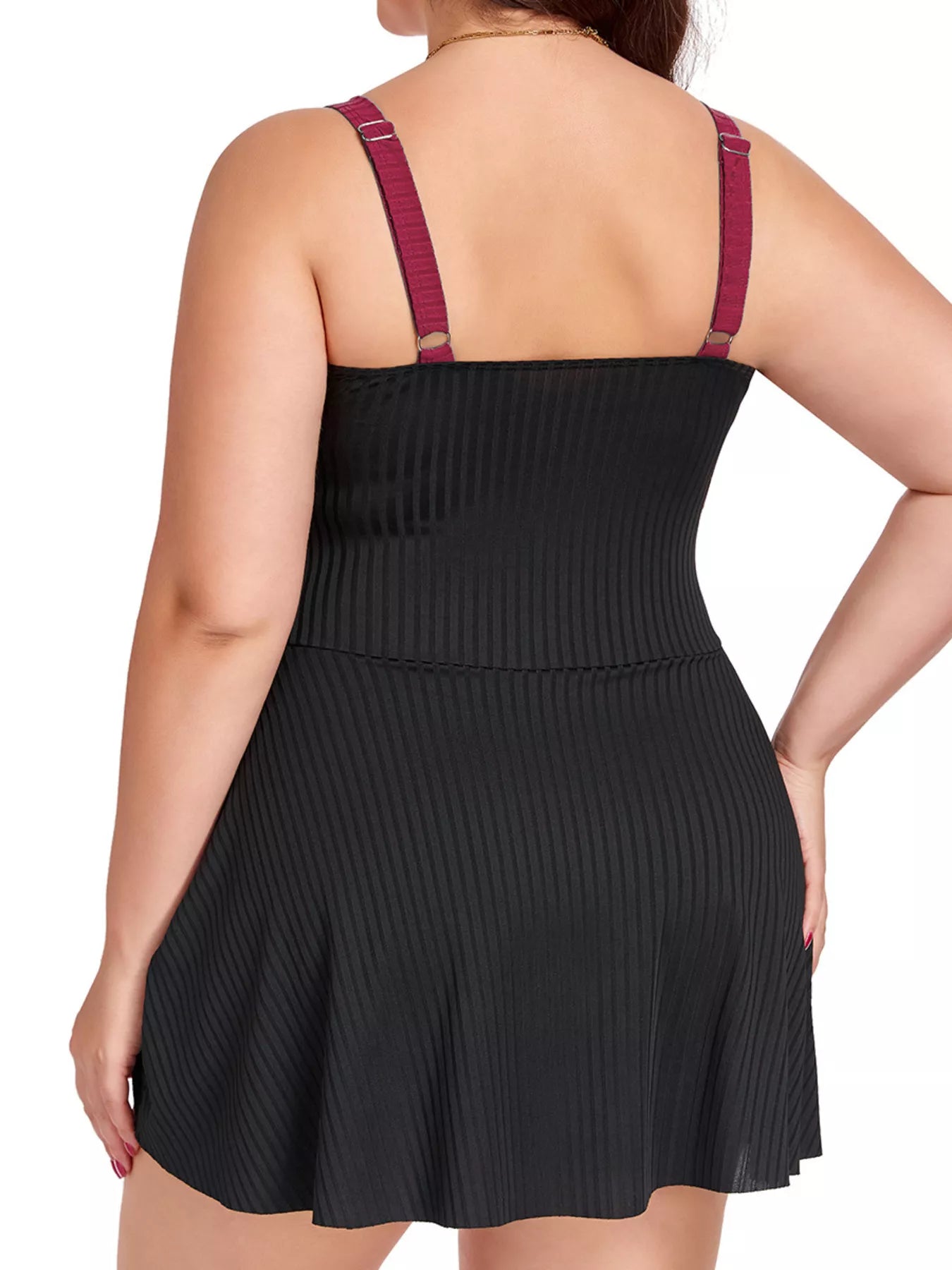 Plus Size Ruched One Piece Swim Dress