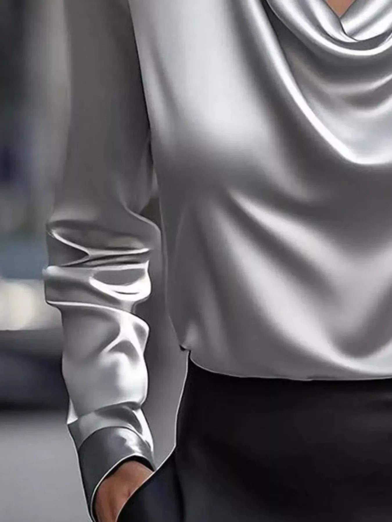 Plus Size Satin Blouse