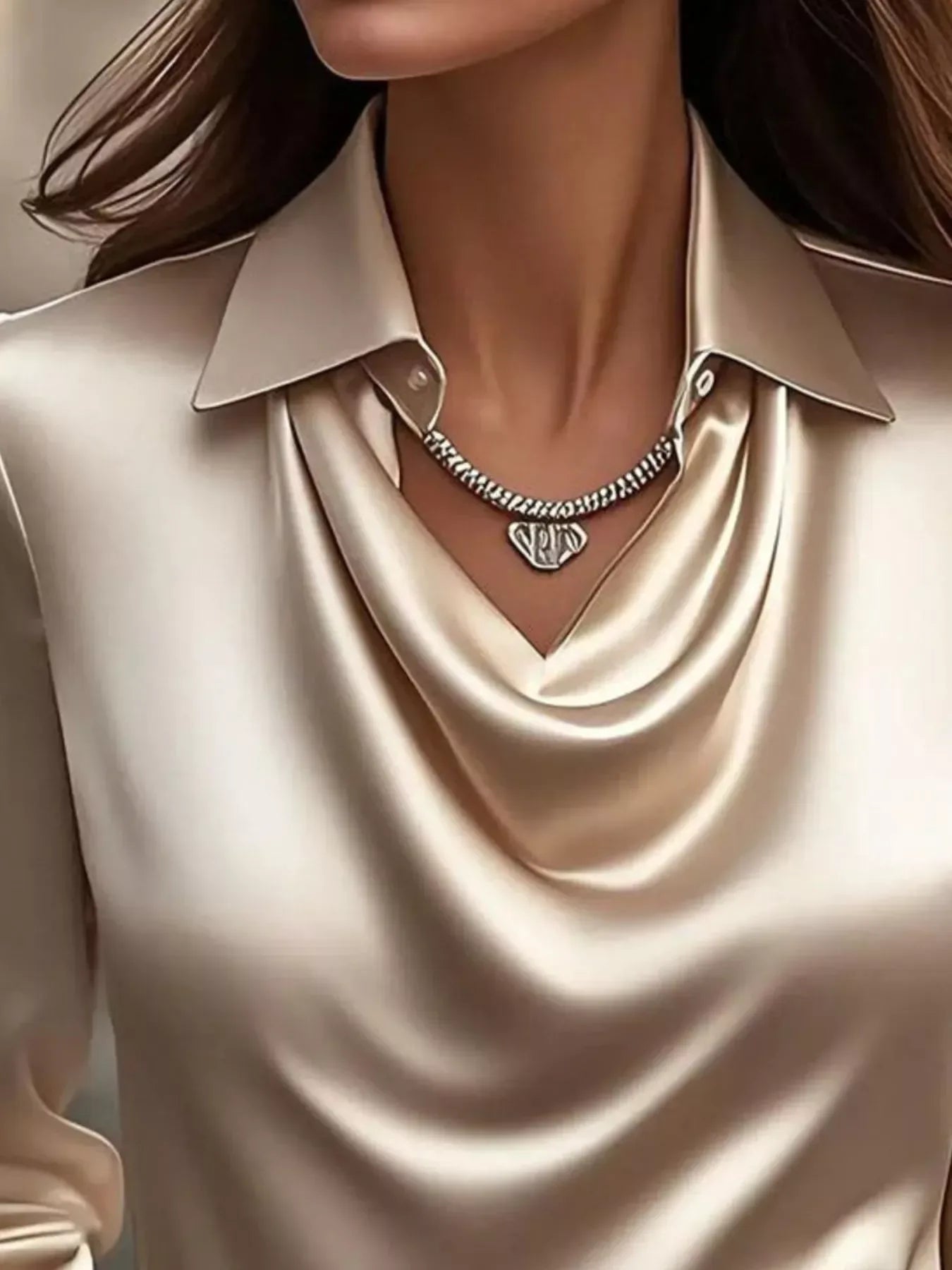 Plus Size Satin Blouse