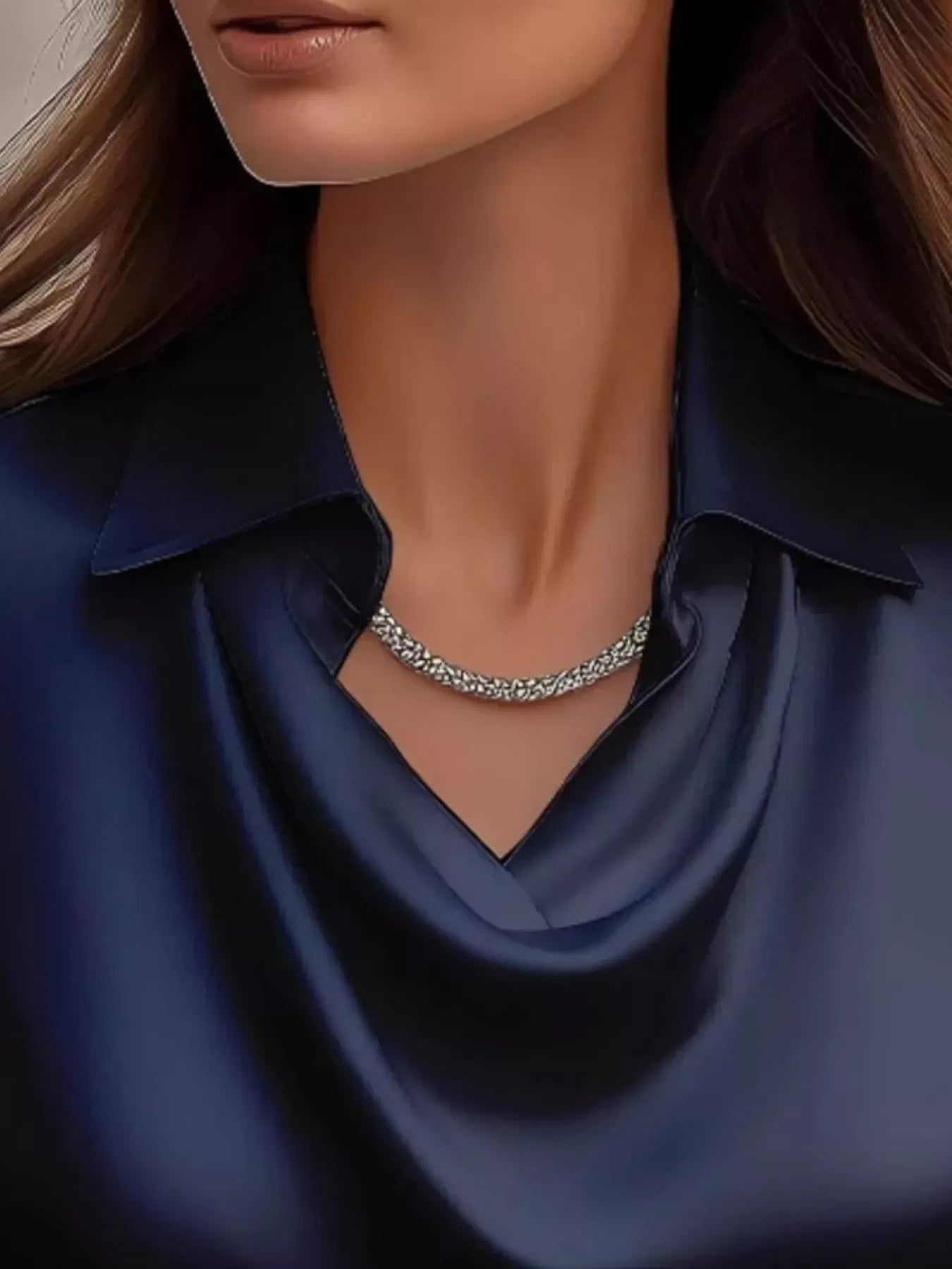 Plus Size Satin Blouse