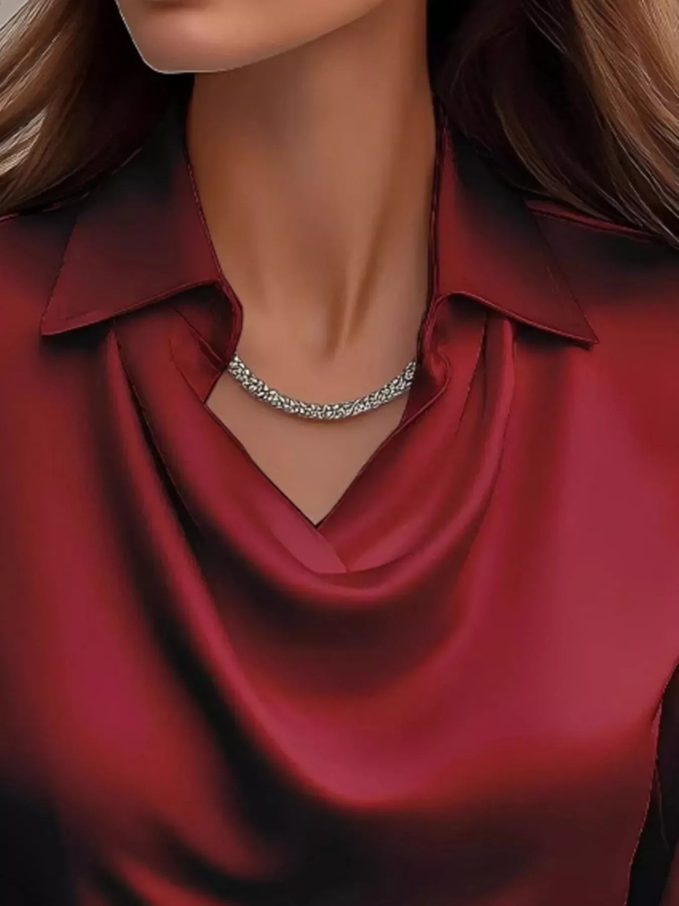 Plus Size Satin Blouse