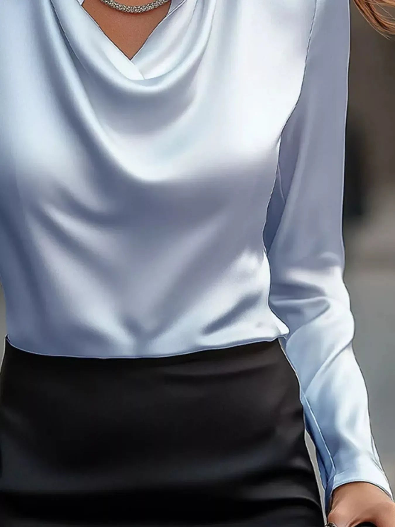 Plus Size Satin Blouse