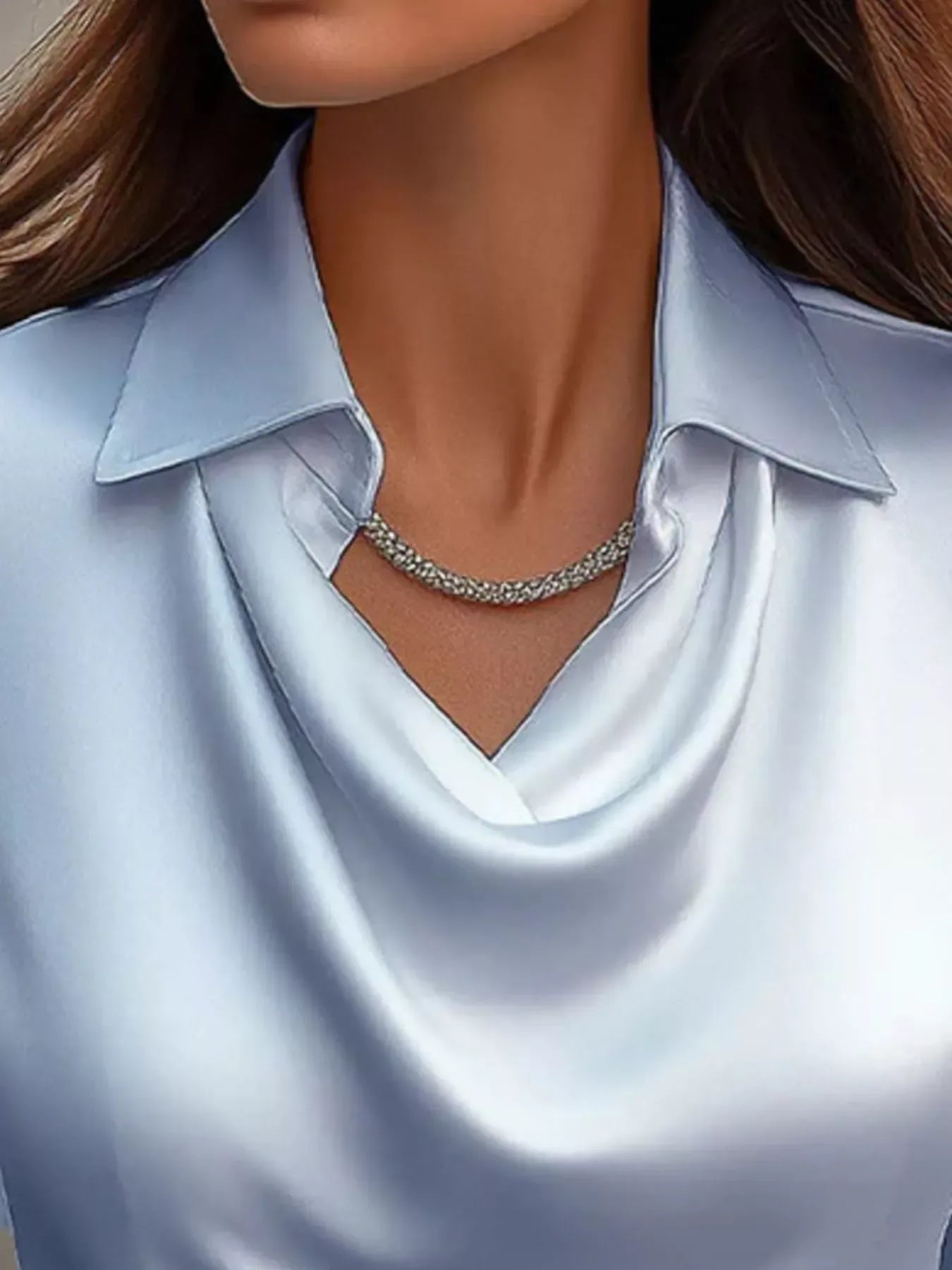 Plus Size Satin Blouse