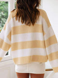 Plus Size Striped Round Neck Sweater
