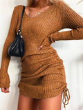 Plus Size Sweater Dress Tan / S