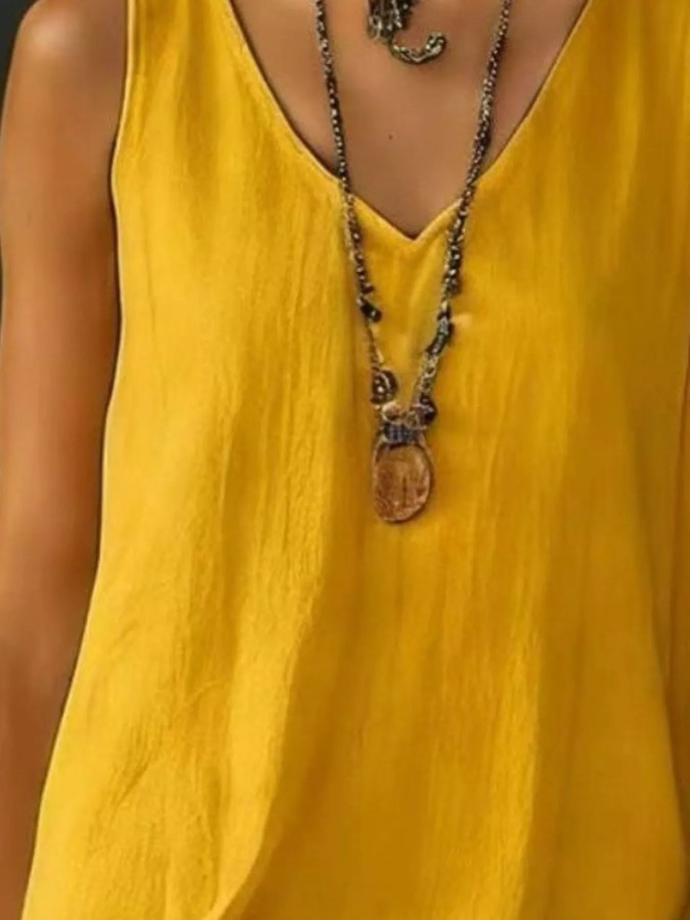 Plus Size V-Neck Ruffle Hem Sleeveless Dress - product view 20