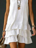 Plus Size V-Neck Ruffle Hem Sleeveless Dress - product view 18