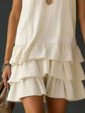 Plus Size V-Neck Ruffle Hem Sleeveless Dress - product view 11