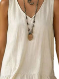Plus Size V-Neck Ruffle Hem Sleeveless Dress - product view 12
