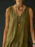 Plus Size V-Neck Ruffle Hem Sleeveless Dress - product view 5