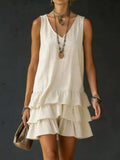 Plus Size V-Neck Ruffle Hem Sleeveless Dress - product view 10