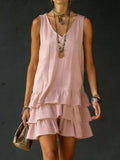 Plus Size V-Neck Ruffle Hem Sleeveless Dress - product view 13