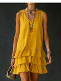 Plus Size V-Neck Ruffle Hem Sleeveless Dress - product view 19
