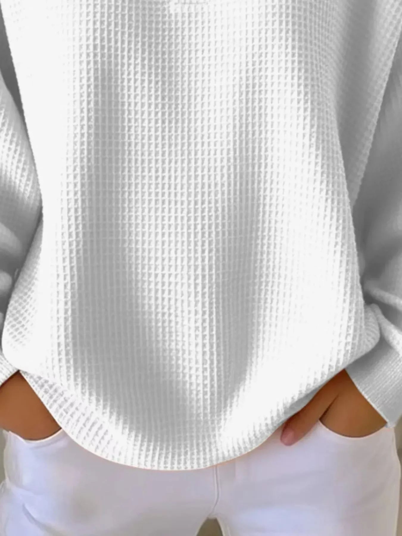 Plus Size Waffle Knit Button Top