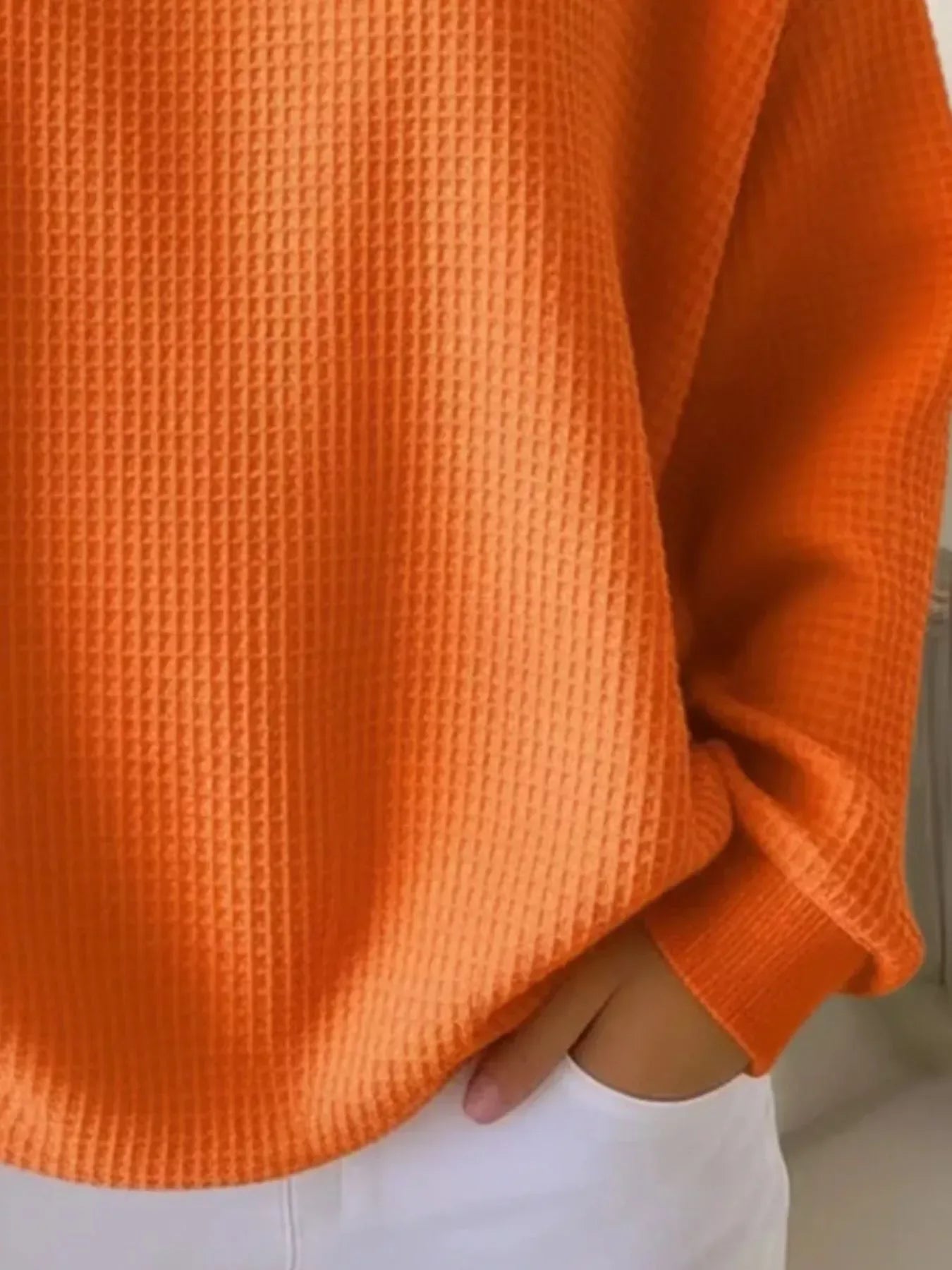 Plus Size Waffle Knit Button Top