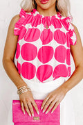 Polka Dot Frill Tank Top
