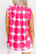 Polka Dot Frill Tank Top