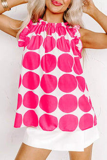 Polka Dot Frill Tank Top
