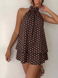 Polka Dot Halter Neck Mini Dress