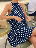 Polka Dot Halter Neck Mini Dress