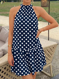 Polka Dot Halter Neck Mini Dress