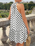 Polka Dot Halter Neck Mini Dress