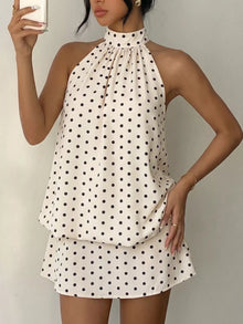 Mini-robe dos nu à pois