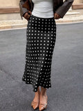 Polka Dot Midi Skirt Black / S
