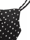 Polka Dot Ruffle Hem Spaghetti Strap Dress