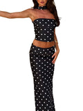 Polka Dot Tube Top and Maxi Skirt Set