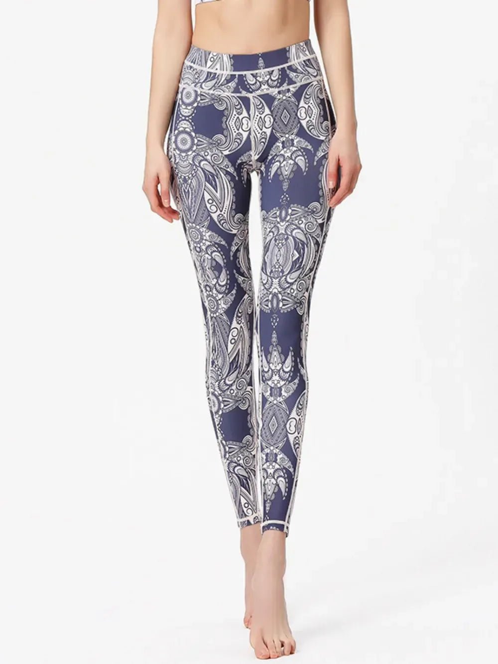 Printed High Waist Leggings French Blue / S