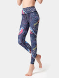 Printed High Waist Leggings Fuchsia Pink / S