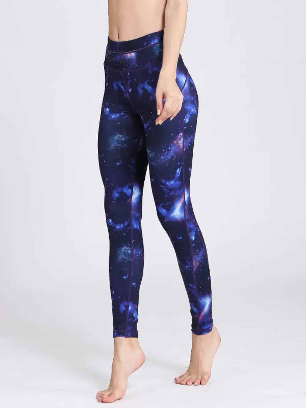 Printed High Waist Leggings Navy / S