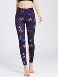 Printed High Waist Leggings Violet / S