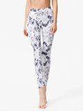 Printed High Waist Leggings White / S
