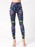 Printed High Waist Leggings Yellow / S