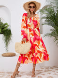 Printed Long-Sleeve Midi Dress - product view 8